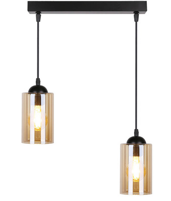 Lampe suspendue bande noire/marron 2xE27 Bistro 32-00538