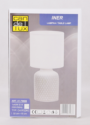 Lampe de table de chevet en céramique grise Iner Candellux 41-79886