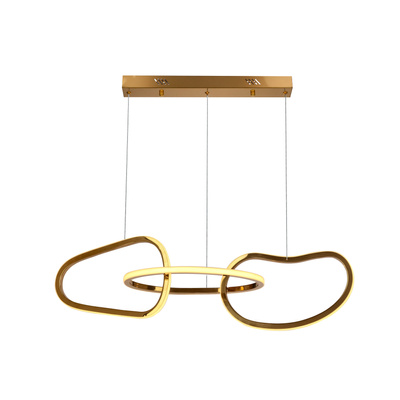 Lampa wisząca ANNELI elegancka – złota nieregularna forma 80 cm – designerska lampa salonu i jadalni LED 3000K