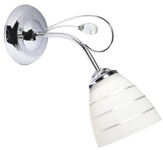 Chrome wall sconce with crystal white lampshade Simpli Candellux 21-64288