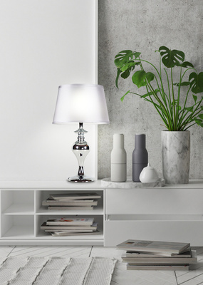 PRIMA CHROME STUDY LAMP 1X60W E27 SILVER SHADE