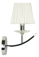 Kinkiet chromowy / biały abażur z organzy 40W E14 Valencia Candellux 21-84418