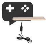 Raft de perete 5W LED Consola Kids negru cu cablu Candellux 21-19684