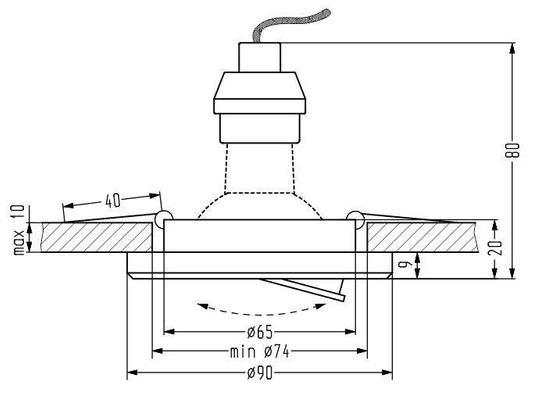 Plafon pivotant + LED alb SSU-23 2263052