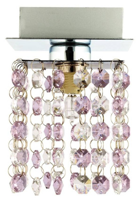 Deckenleuchte Chrom / lila Kristalle G9 Classic 91-59249