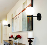 Black wall lamp 1xG9 20cm Kama 21-01221