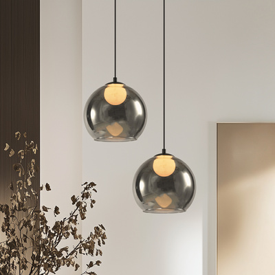 Brin ceiling lamp black 1x15W G9 smoked white shade