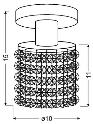 Wall lamp spot chrome + black crystals 40W Royal 91-35915