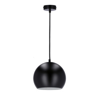 Hanging lamp black E27 metal / wood Flen Ledea 50101263
