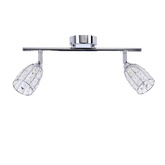 Plafoniera Shiba bandă cromată 2x15w g9 abajur incolor