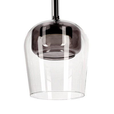 Wall lamp glass shade transparent and smoked for bedroom 1xGX53