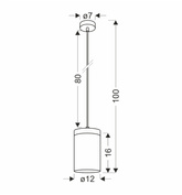 Lampe suspendue Wels 1X40 noir+abat-jour en bois fumé 31-21984