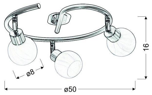 Plafonnier spirale 3X40W G9 chrome satiné ALABASTER 98-07032