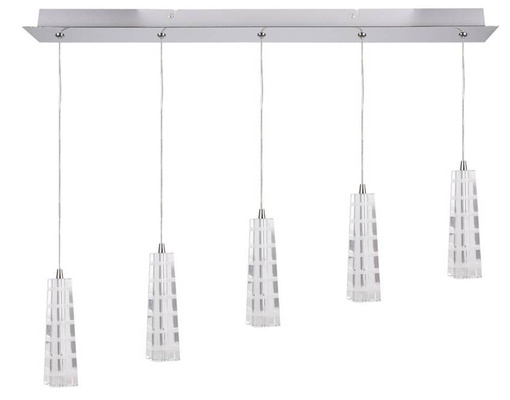 Hanging lamp chrome crystal strip 5 Emo 35-18604