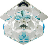 Plafonnier cristal bleu 1xG4