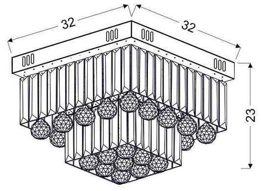 Carmina 98-44716 chrome LED ceiling lamp