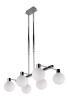 Plafonnier suspendu chrome/blanc 6 Maldus 36-01481