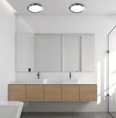 Bathroom round satin nickel ceiling lamp IP44 Aquila 12-84180