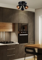 Plafoniera cu plafon negru abajur cupru 3xE14 40W Neria 98-83111