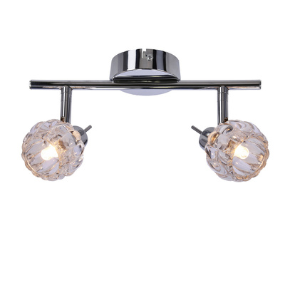 Lampa sufitowa BOMBOLA listwa ze szklanymi kloszami regulowana 2-punktowa do korytarza