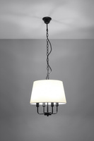 Pasteri suspension noir mat 4x40w e14 abat-jour beige 31-01368