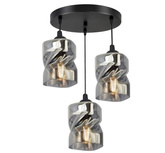 Hanging lamp black/smoke plate 3xE27 Felis 33-00200