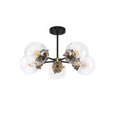 Plafoniera negru/patina 5xE14 Lentila 35-01306