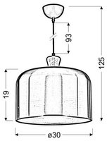 PLAFONNIER SUSPENDU CANDELLUX DICTORIA 31-58447 E27 MARRON