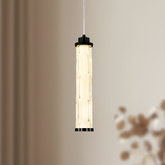 Lampa wisząca Corte szklana tuba czarny mat LED 10W 3000K do salonu