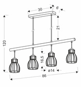 Lampe suspendue noire 4x60W Bernita 34-78117