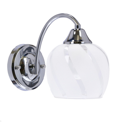 Prego lamp chrome wall lamp E27 with a colorless lampshade 21-09449