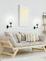 Wall lamp matt black + patina E14 glass cover Lens 21-01283