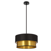 Lampa wisząca z abażurem Erna czarna ze złotym wnętrzem do jadalni