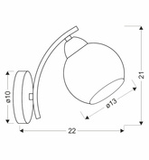 AMOS Lampa kinkiet chromowy 1x40W E27 klosz biały 21-35011 