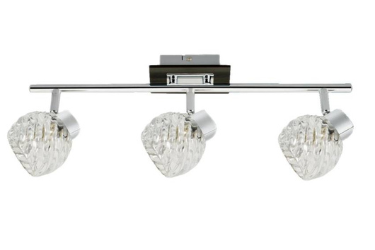 Lampa sufitowa spot listwa 3xG9 chrom+wenge klosz szklany 93-04604