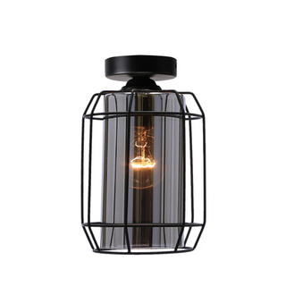 Plafonnier Jonera noir 1X40 E27 abat-jour fumé 31-08404