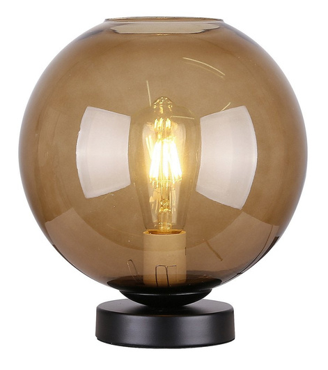 Lampka gabinetowa nocna brązowe szkło 60W E27 Globe Candellux 41-78285