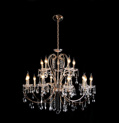 Crystal chandelier French gold 88cm 15xE14 AURORA 30-99801