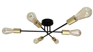 Ceiling lamp black and gold 6xE27 Crespilo 36-01245