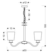Suspension lustre noir et blanc 5xE27 Schubert 35-74249