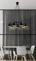 Lampe suspendue plafond noir et or mat 7x40W Plus Candellux 37-71170