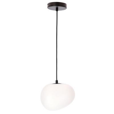 Hanging lamp STONES 20 cm in Japandi style with white acrylic shade inspired by stone minimalist ceiling lighting for living room E27