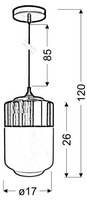 Plafoniera suspendata 1xE27 alb/crom MASALA 31-40541