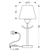 Lampă de masă negru/alb London 41-38852