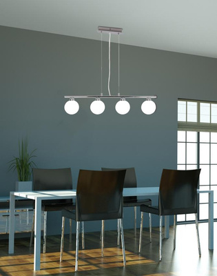 Lampa suspendata crom / bila alba 4 RAISA 34-01399