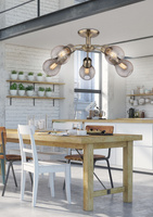 Patina ceiling lamp with a wire shade 5x60W Gliva 35-56603