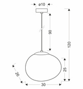 STONES pendant lamp black 30cm 1x40W E27 shade white 31-35141