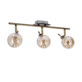 Lentini Plafonnier bande de patine 3x40w g9 avec abat-jour ambre