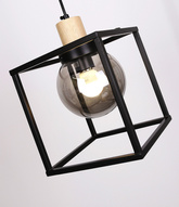 Hanging lamp black metal smoked Retro 2 31-00743