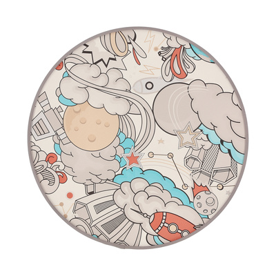 KIDDY lampa sufitowa 38 cm biały 2x40W E27 abażur biały z szarą oblamówką